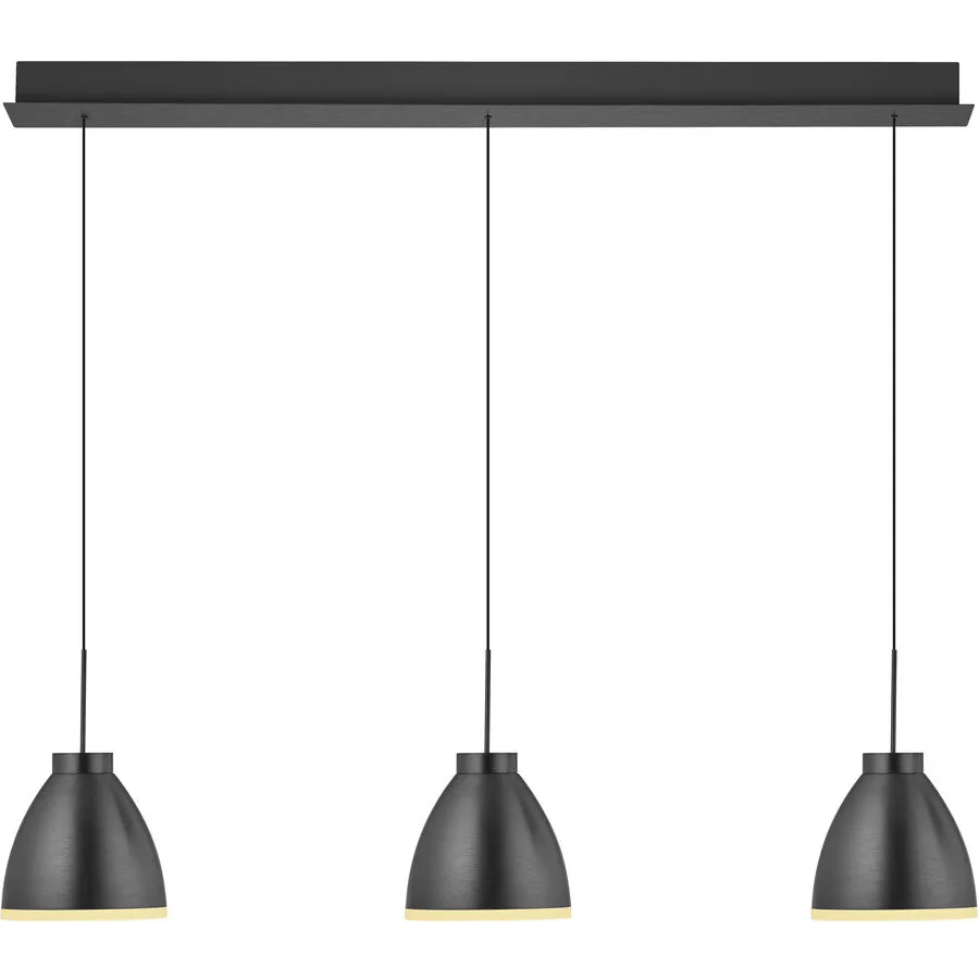 Pendellampe Henry Grau Aluminium/Eisen 110 cm - Farbe: anthrazit eloxiert - LED - Lichtfarbe: Warmweiss - LED Energiesparlampen
