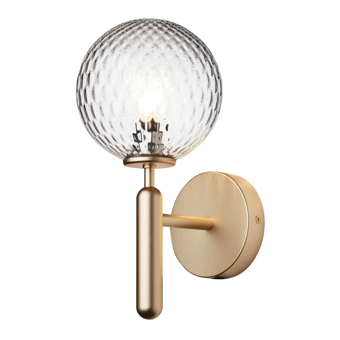 Miira Wandleuchte Brass/Optic Clear - Nuura Miira Wall Nuura Aps - Wohnzimmer - Design - Metall - Kugel