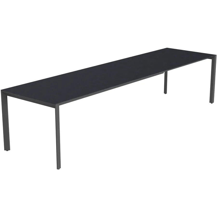 Gartentisch ausziehbar Tropea Schwarz matt / Sirius Mineralkeramik/Stahl pulverbeschichtet B 220 T 90 cm