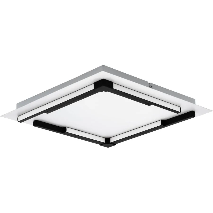 Eglo Deckenlampe Zampote Schwarz/Weiss Aluminium/Stahl 38 cm 5 cm - LED - Lichtfarbe: Warmweiss - LED Energiesparlampen
