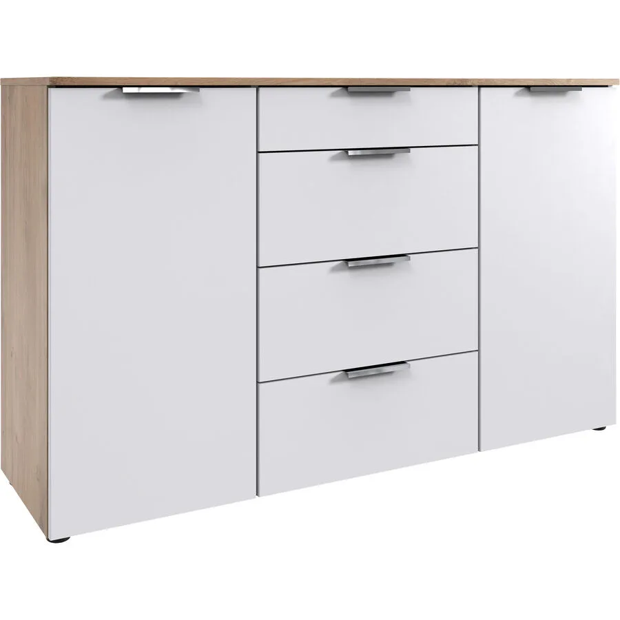 Kommode Sanko Plankeneiche/weiss Holzwerkstoff B 135 H 84 cm