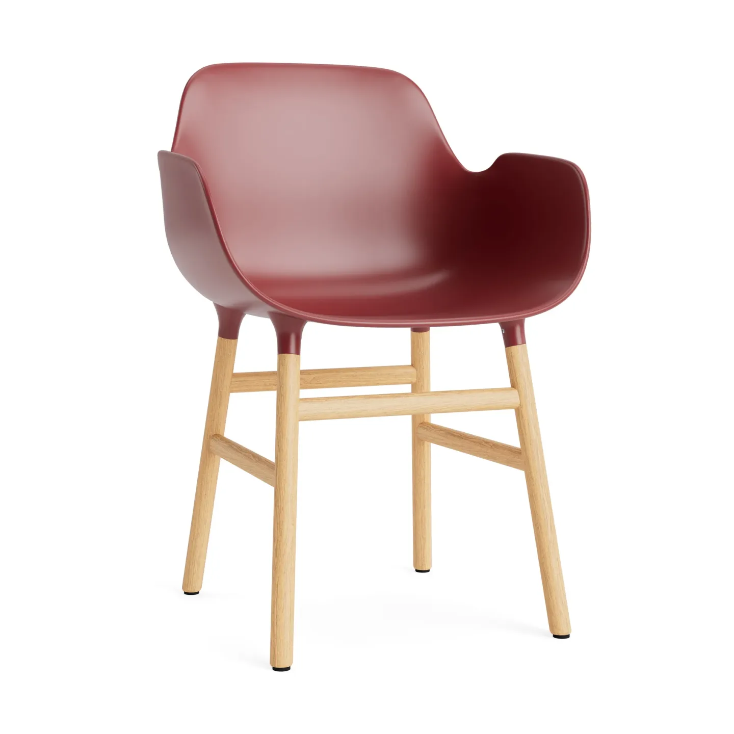 Normann Copenhagen Form Armlehnstuhl Red, Eichenholzbeine