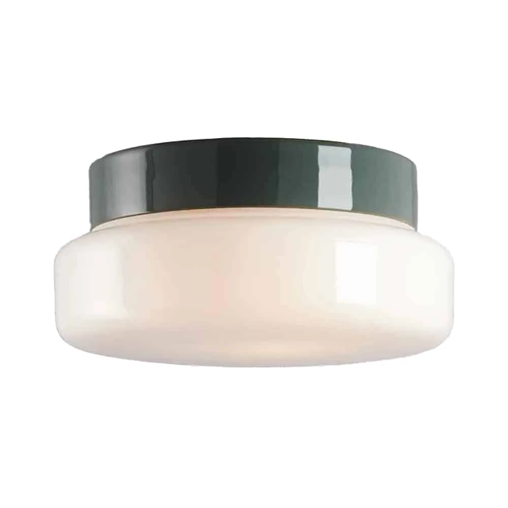 Classic Bastu Rak Porslinsarmatur Grå med opalglas