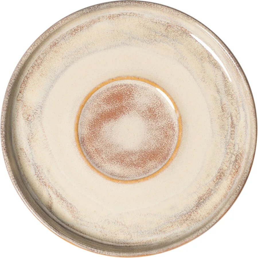 Gipfelstück Untertasse Nebelwald Beige Keramik