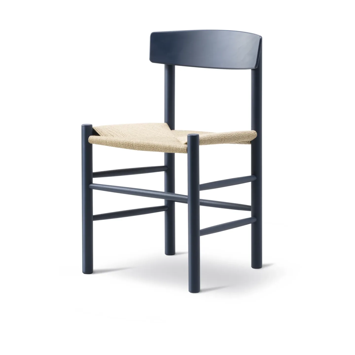 Fredericia Furniture J39 Stuhl Indigo blue-geflecht natur