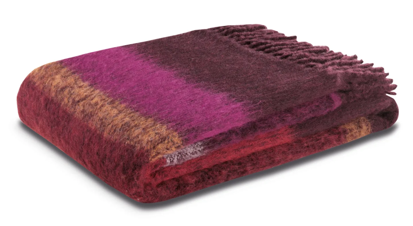 Biederlack Plaid Miltonia Mohair Look Rot | Schubiger Möbel