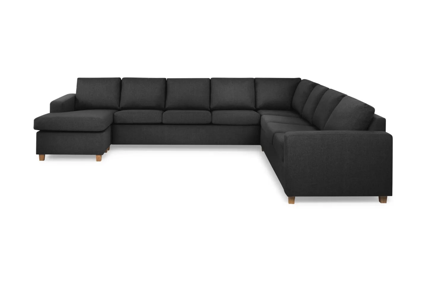 Crazy 7-sits Vändbar U-formad XX-Large Hörnsoffa med divan i Tyg - Mörkgrå / Antracit