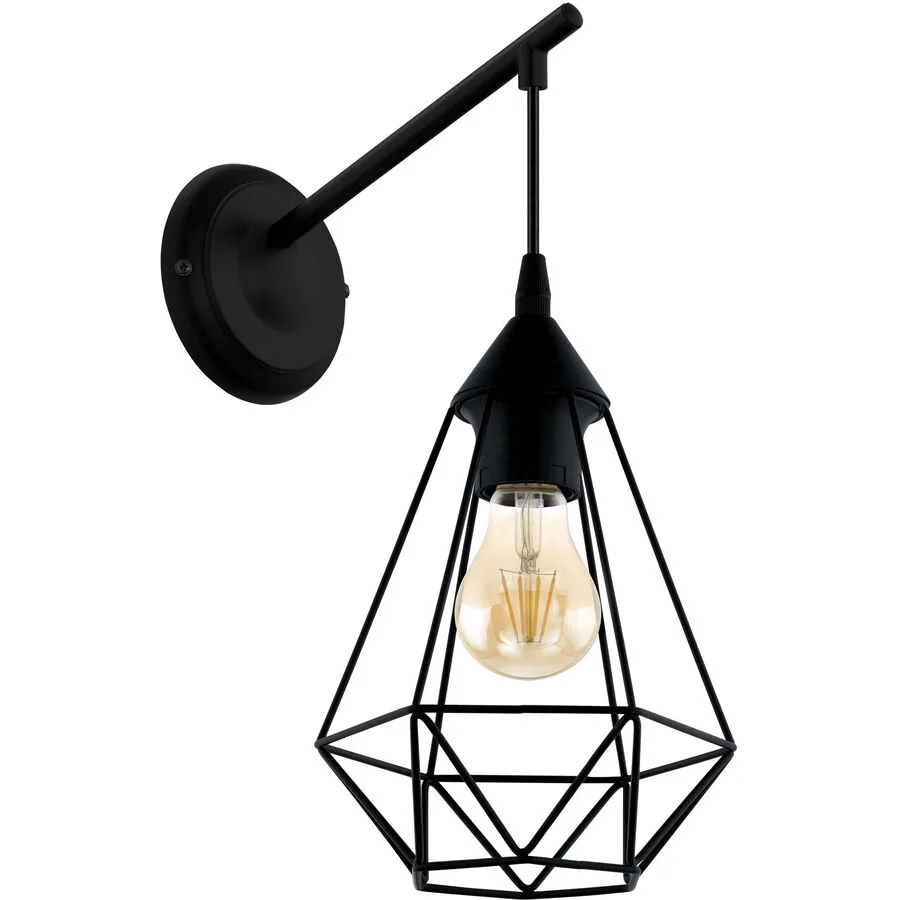 Eglo Wandlampe Tarbes Schwarz Stahl 37.5 cm