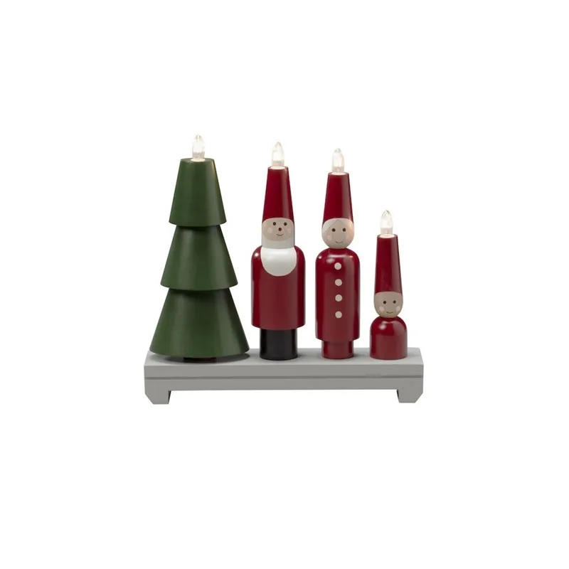 Konstsmide - Adventsljusstake Tomte - Adventsljusstake - Röd/grön
