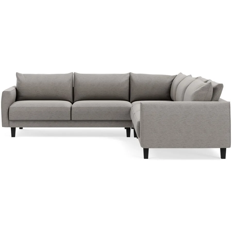 Ecksofa Avena Variabel Stoff/Holzfuss schwarz beige B 264 T 264 cm - Möbel Konfigurator: Traummöbel individuell zusammenstellen