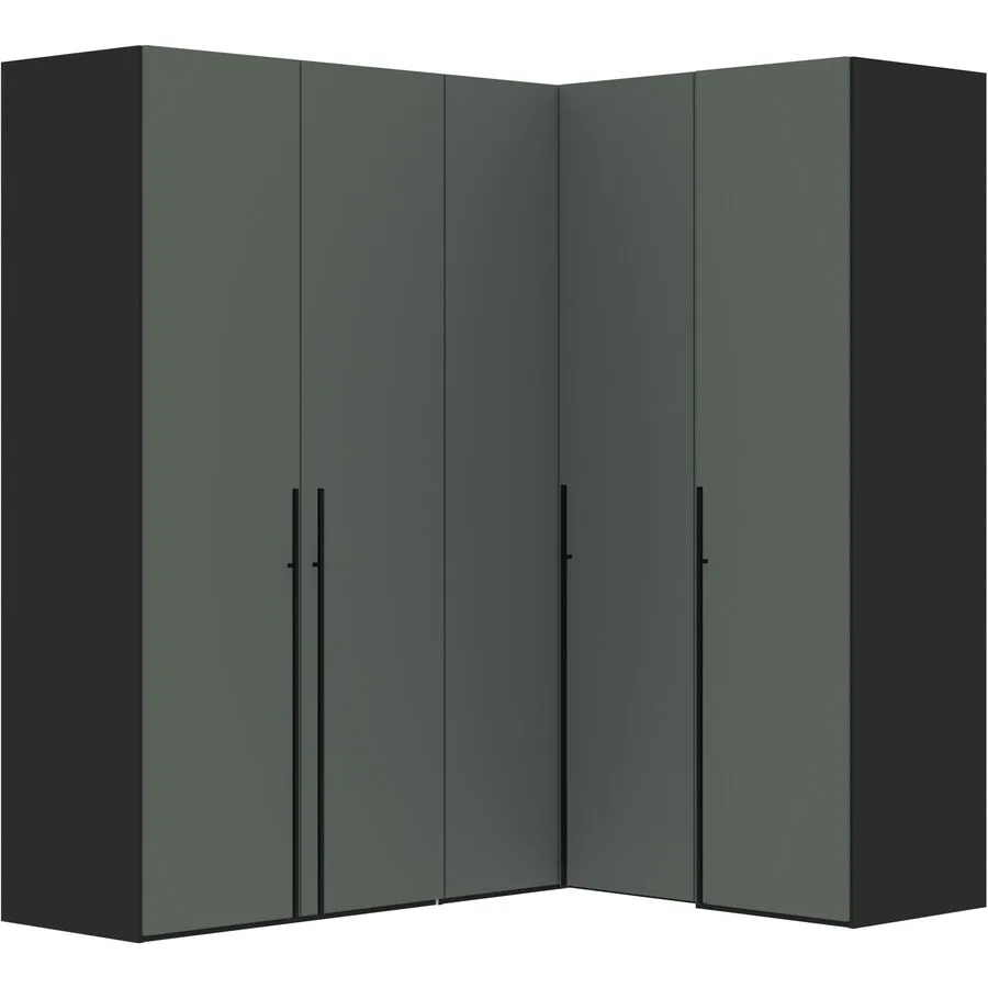 Kleiderschrank Arena Drehtüren dunkelgrün Holzwerkstoff B 208.3 cm - Schweizer Möbelhersteller