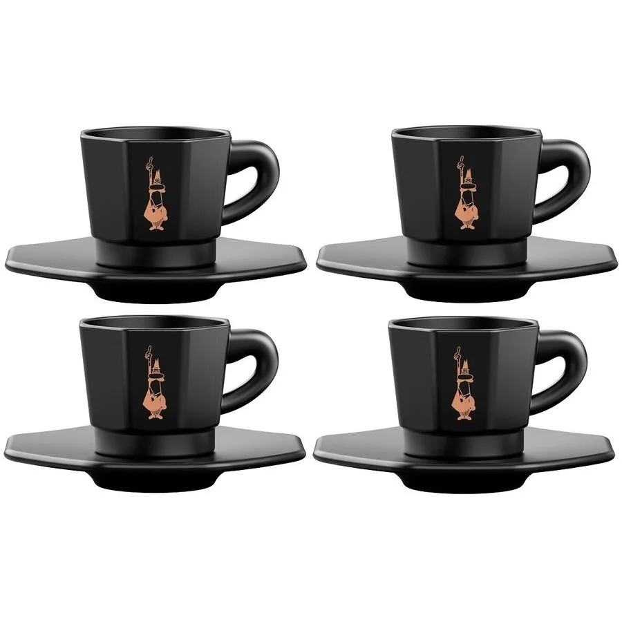 Espressotassen-Set Bialetti Schwarz 80 ml