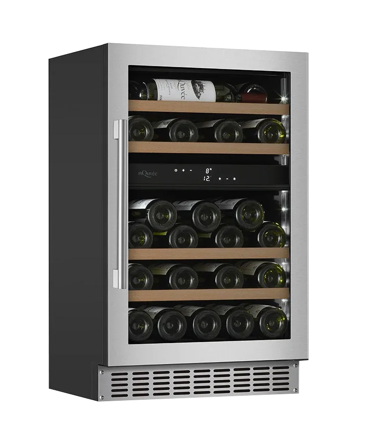 Einbau-Weinkühlschrank 50 cm - mQuvée WineCave 700 50D Edelstahl, Leise, Rostfrei