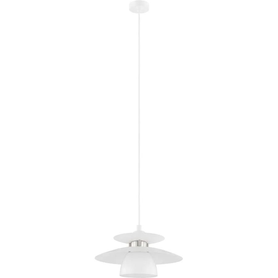 Eglo Pendellampe Brenda Weiss/Grau Stahl 32 cm 150 cm - Farbe: Nickel matt/weiss