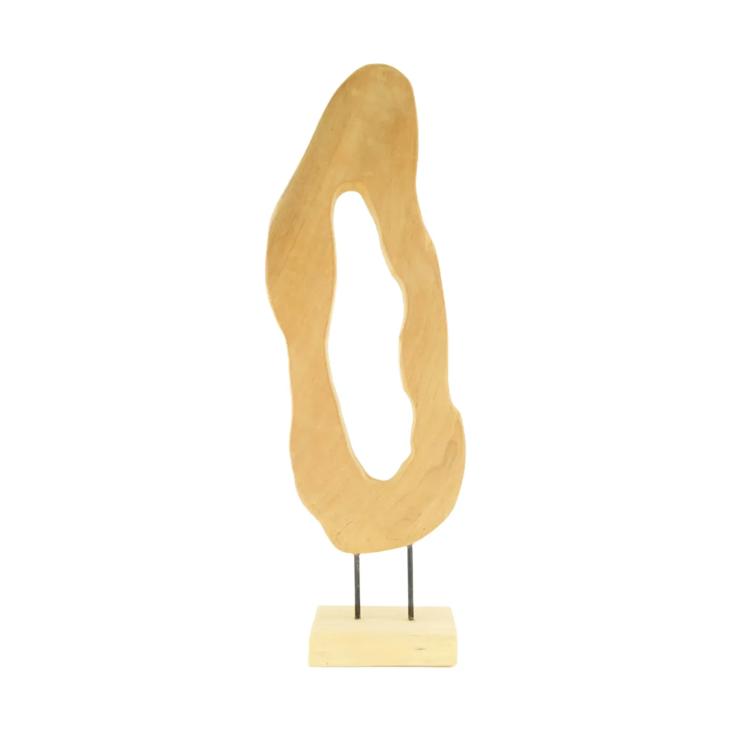Decofinder Figur Organische Form Auf Ständer, Teakholz H: 58 cm | Schubiger Möbel