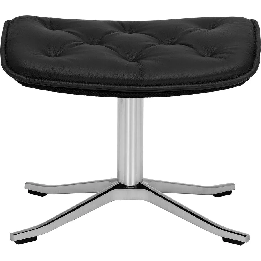 Conform Hocker Alejandro Schwarz, Silber Leder, Metall B 51 H 38 cm