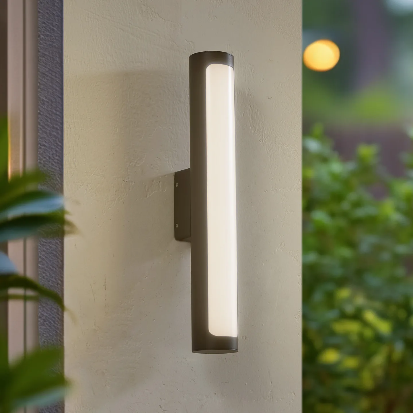 Tuberia LED-Außenwandlampe, anthrazit, Ø 7cm - Lucande - Terrasse - Modern - Aluminium - Einflammig