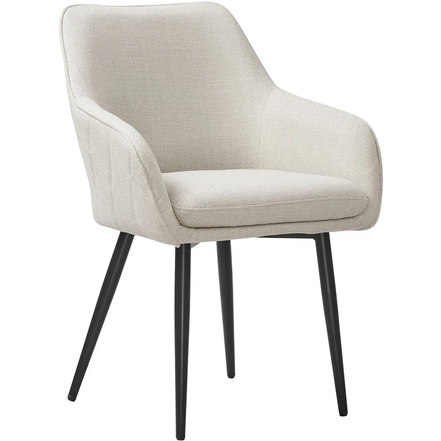 Stuhl Holmari beige/schwarz Strukturstoff/Metall