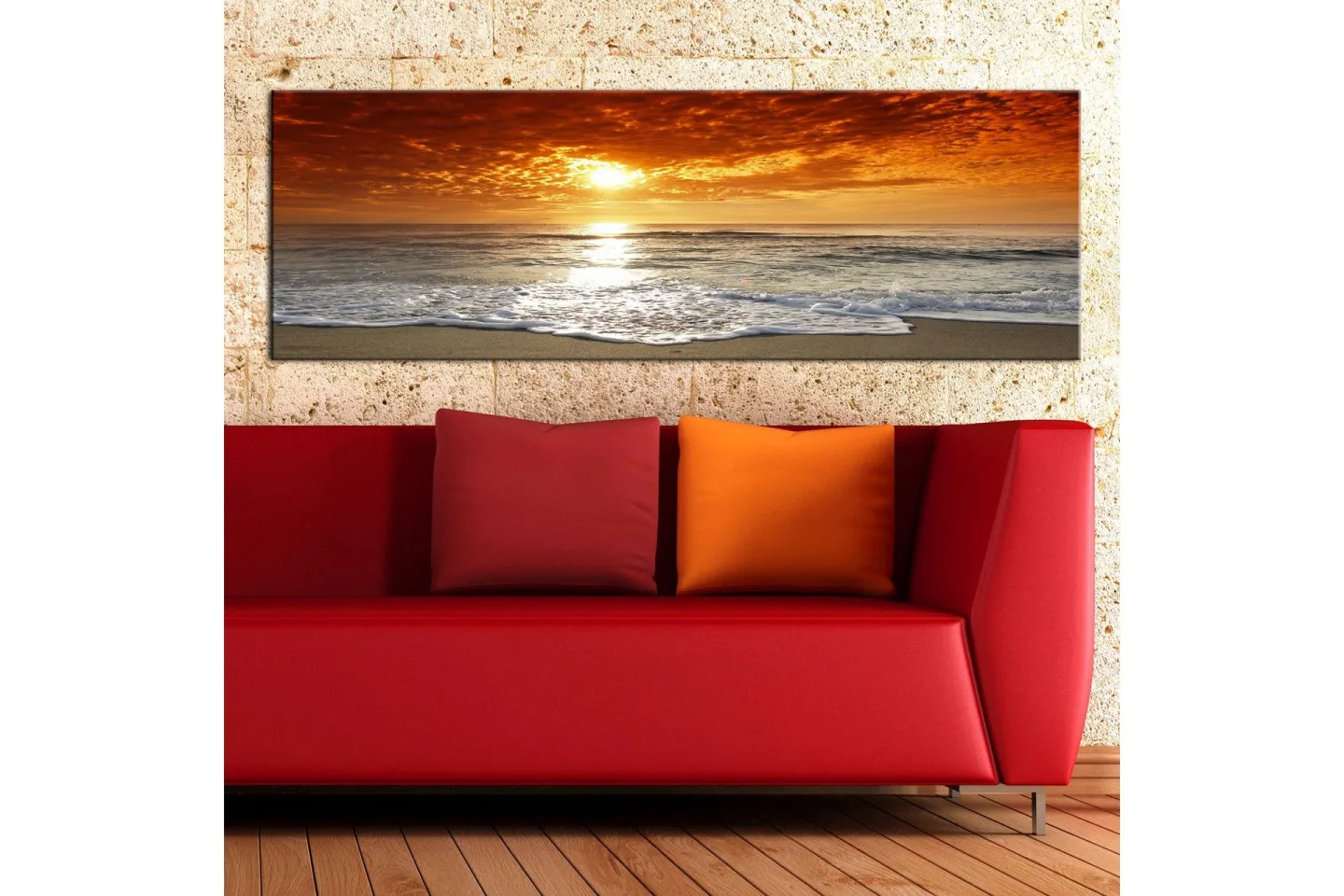 Tavla Romantic sunset 135x45 cm -