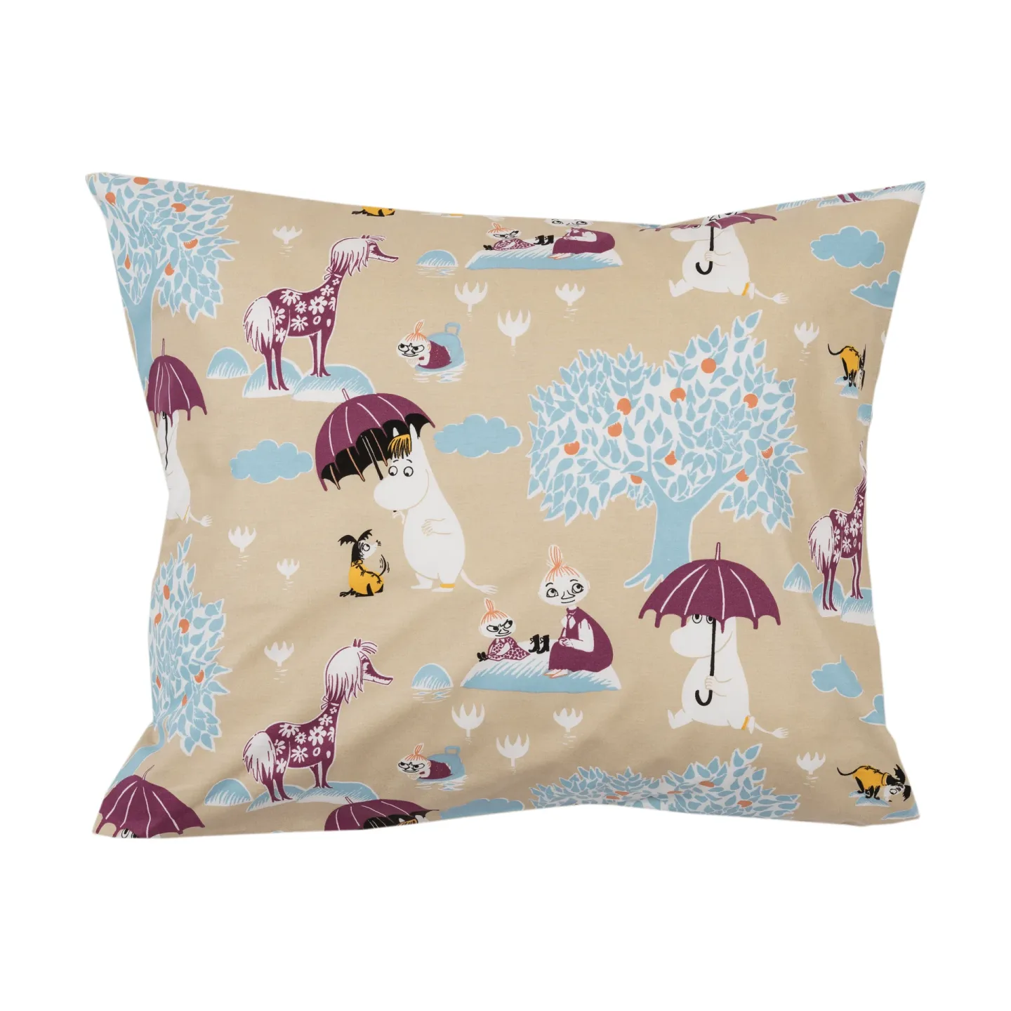 Moomin Arabia Mumin Kopfkissenbezug Unter dem Regenschirm GOTS, 50x60 cm