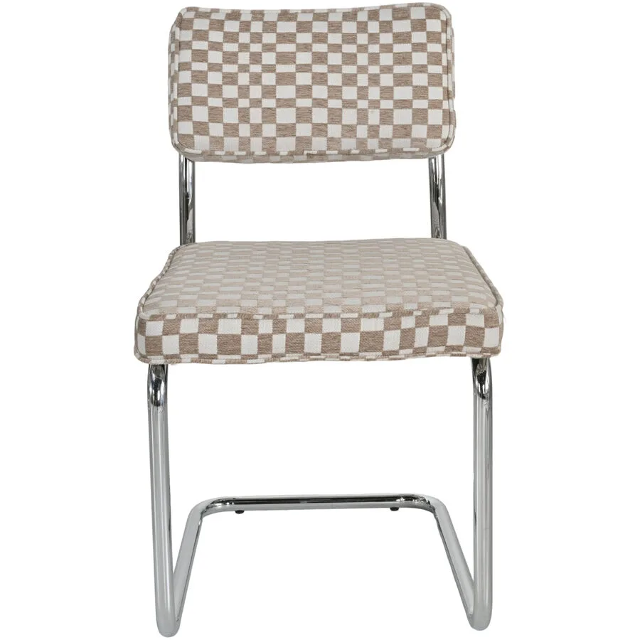 Freischwingerstuhl Santini beige / chrom 100% Polyester