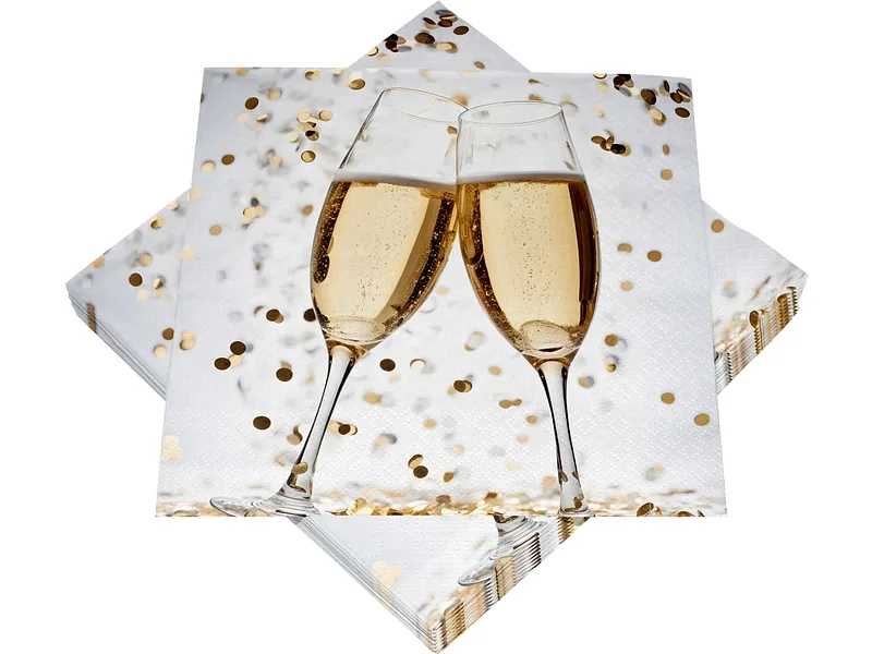 Set 20 Servietten SWAN Papier goldfarben