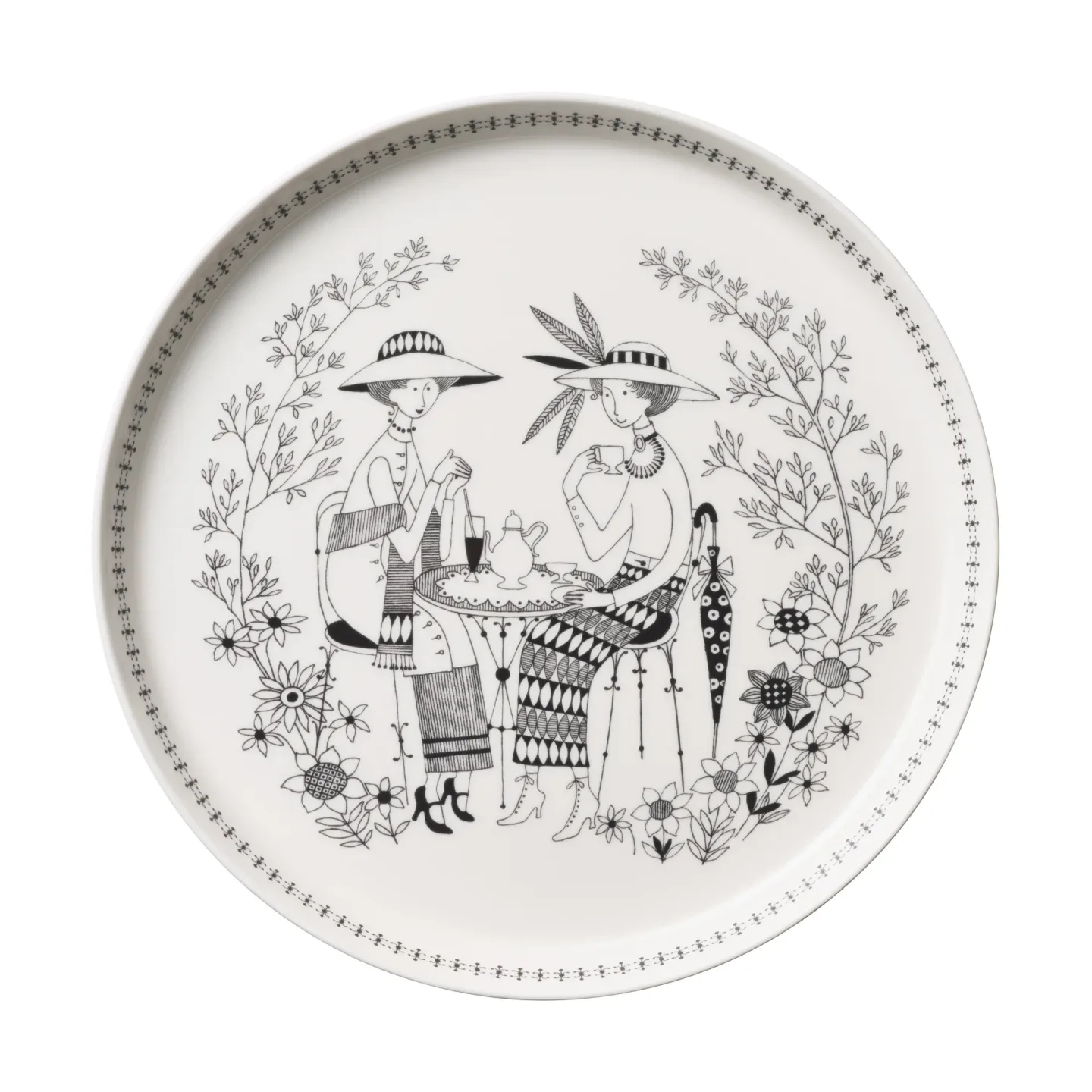 Arabia Emilia Teller Ø24cm Schwarz-weiß