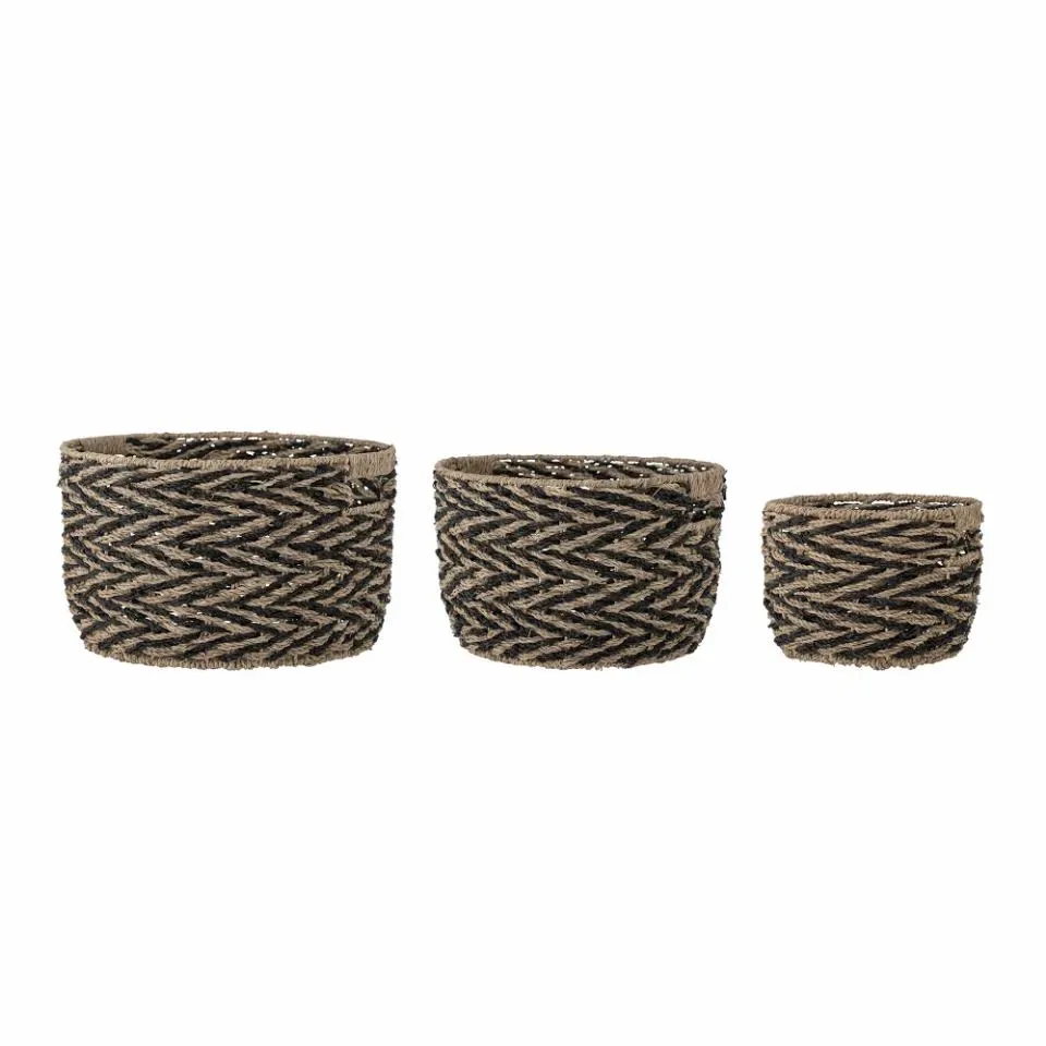 Bloomingville Othilde Korb 3er-Pack Schwarz