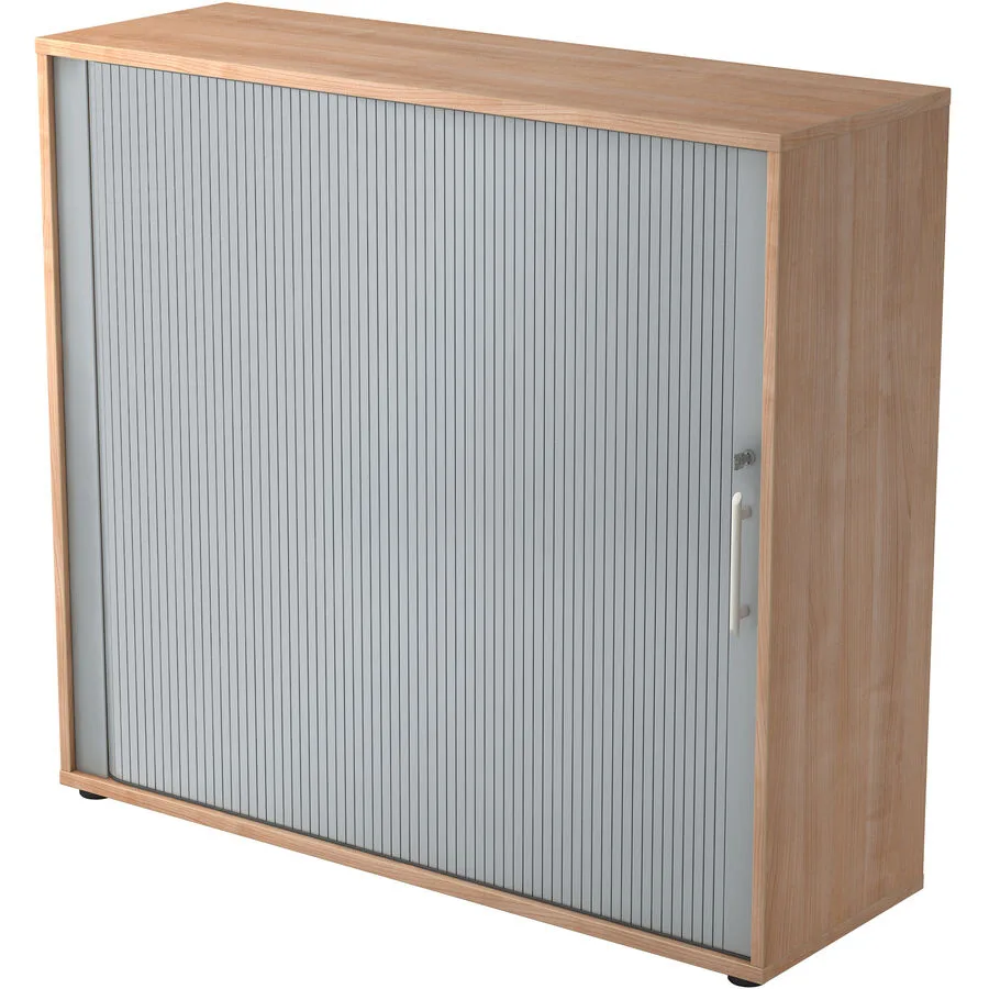 Aktenschrank Office Nussbaum Dekor, Silber Holzwerkstoff, Kunststoff B 120 H 110 cm