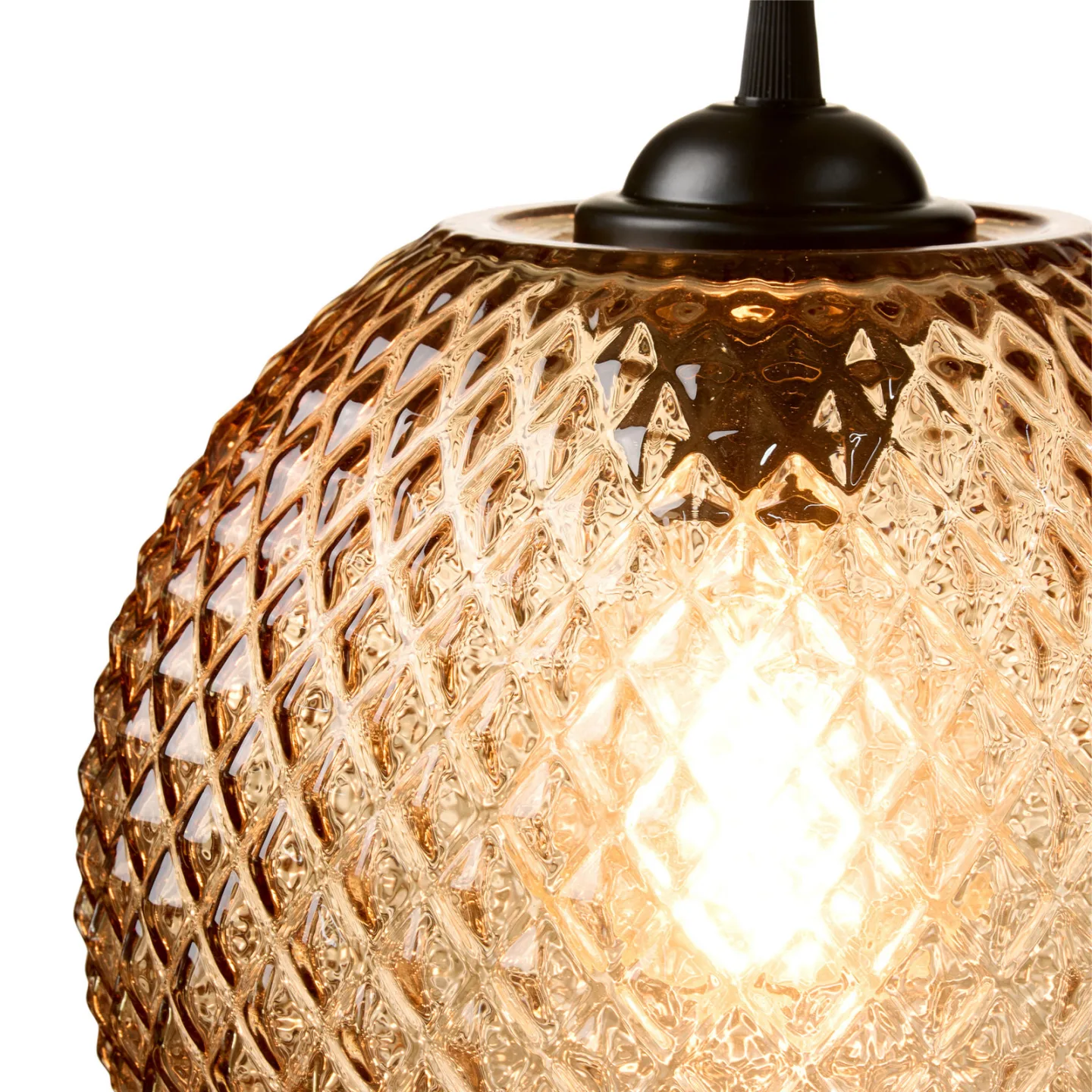 NOBB Hängeleuchte, amber, Ø 22 cm, Glas, E27 - Halo Design - Wohnzimmer - Einflammig