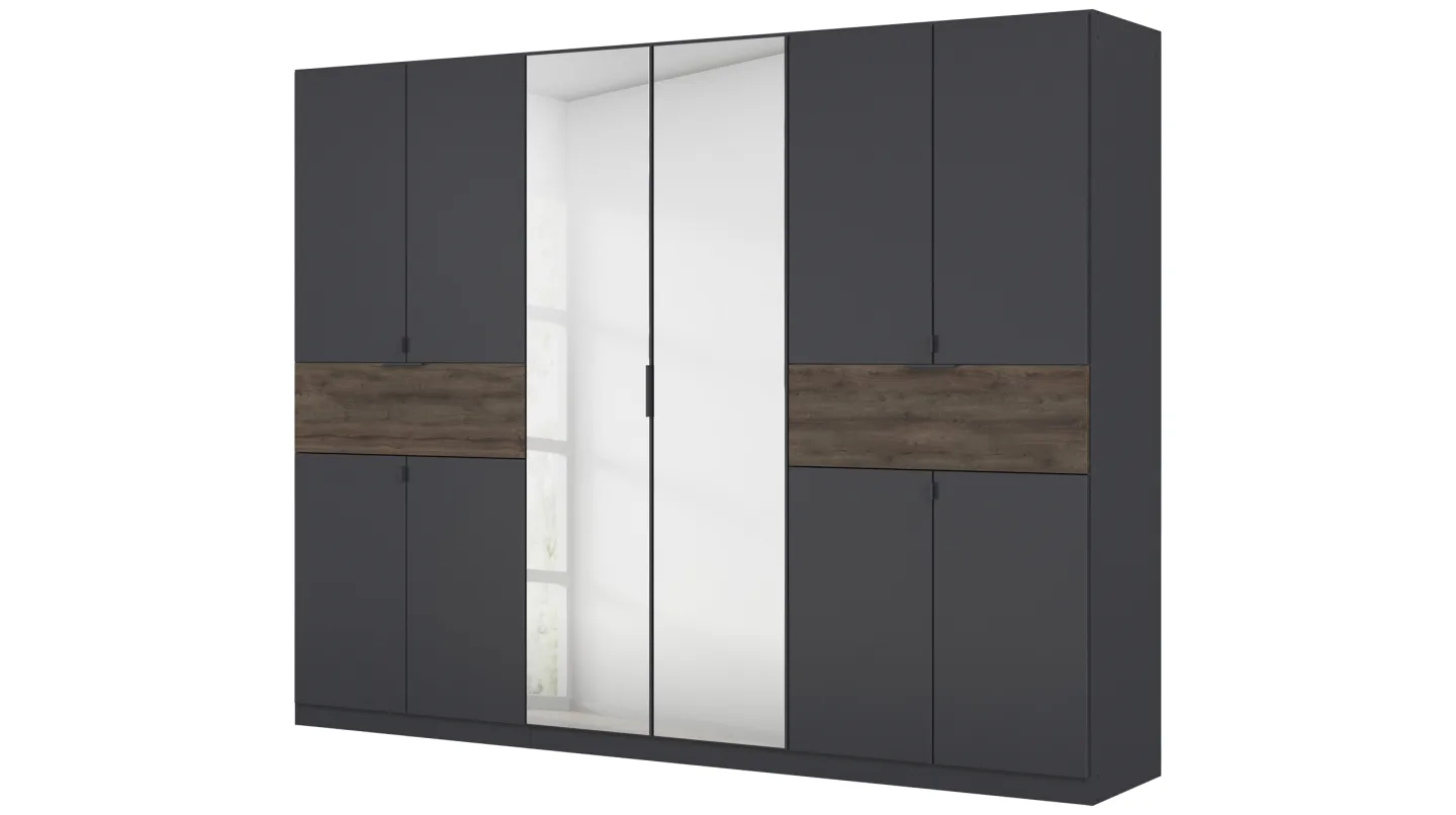 Kleiderschrank Spiegel 271 - grau - Eiche - rauch - TICAO