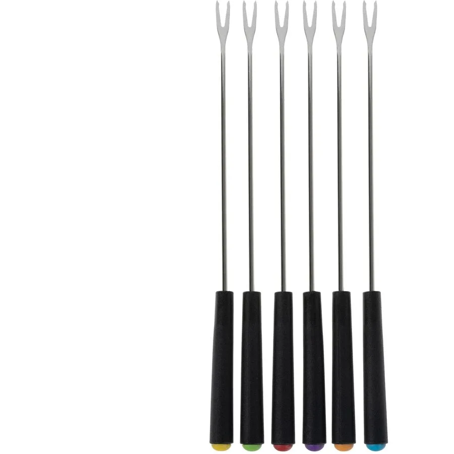 Fonduegabeln COCON Schwarz/Silber Edelstahl T 24 cm 6 Stk