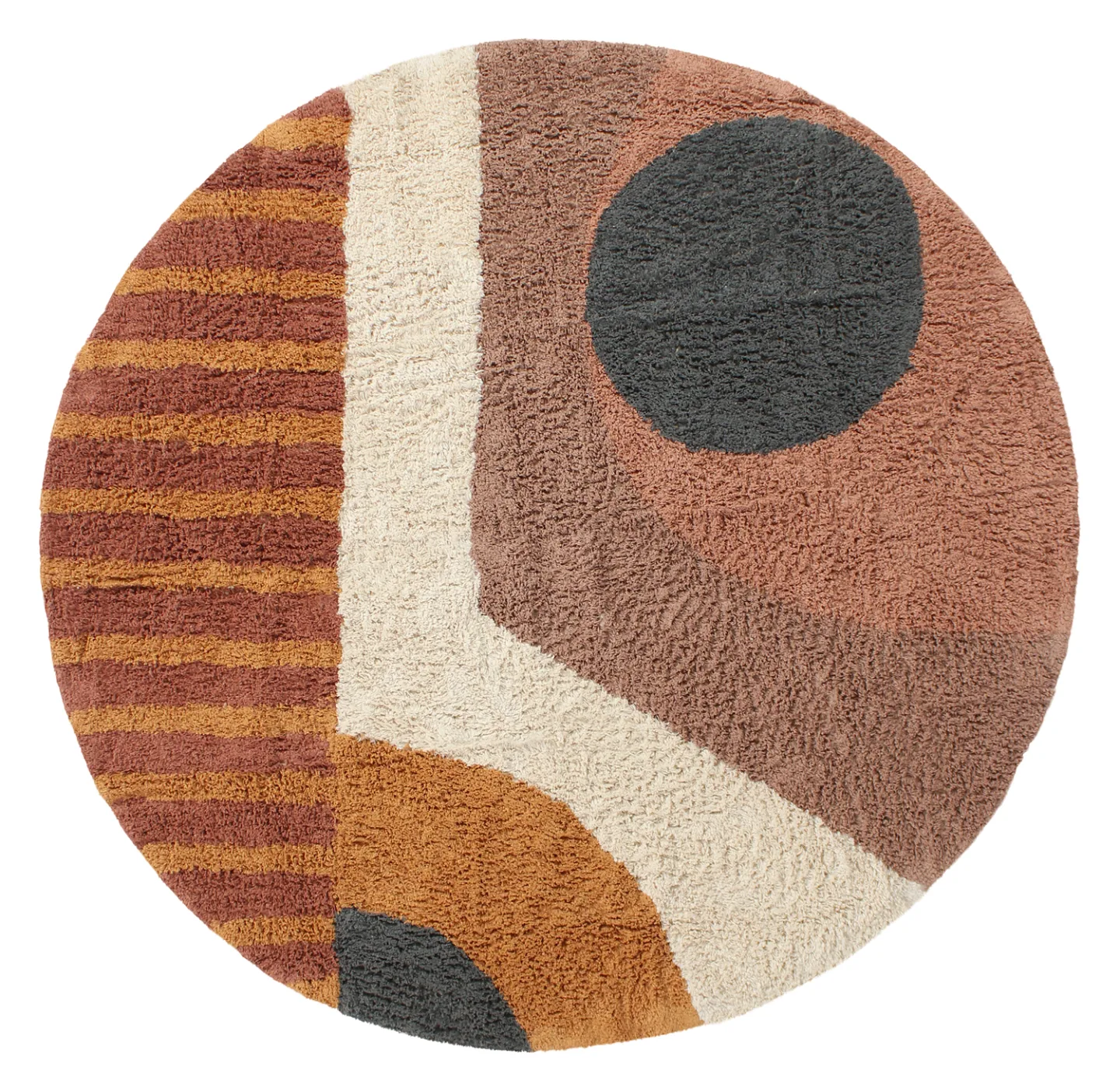 Runde tepper - Alpe Natural Cotton Shaggy (multi) (Størrelse: Ø 160 cm)