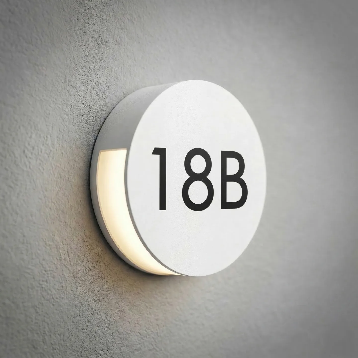 Advero LED-utomhusvägglampa, IP44, CCT, husnummer, ljusgrå – Lucande - Modern - Aluminium - Rund