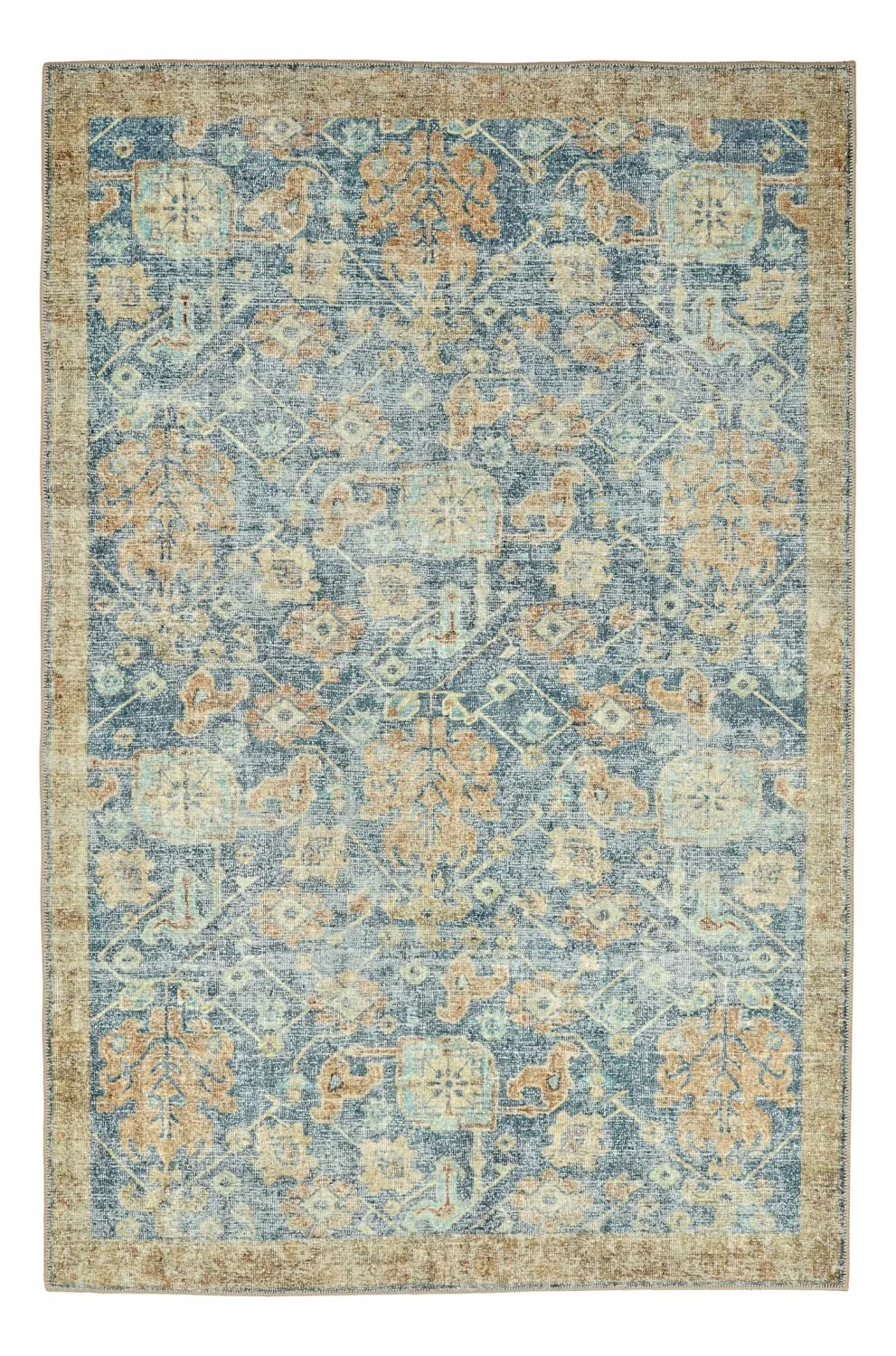 Flatvevd teppe - Noura (blå) (Størrelse: 230 x 340 cm)