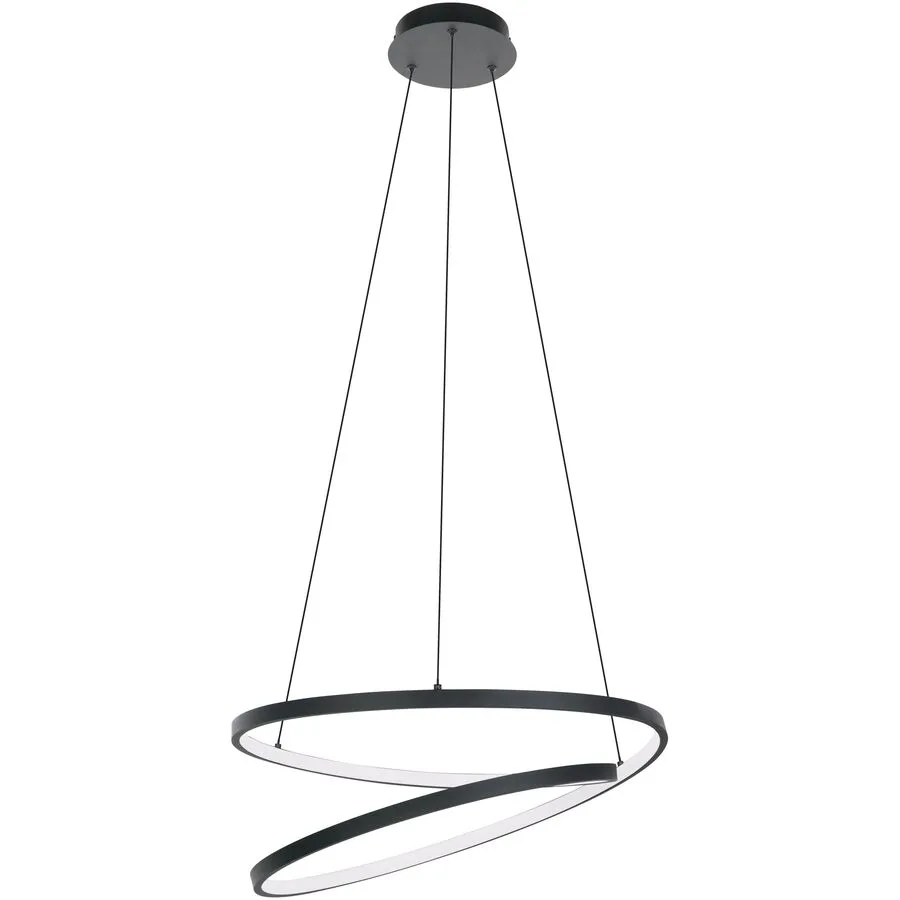 Eglo Pendellampe Ruotale Schwarz Aluminium/Stahl 55 cm 150 cm - LED - Lichtfarbe: Warmweiss - LED Energiesparlampen