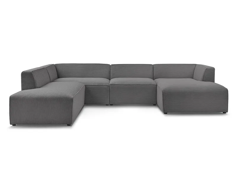 Wohnlandschaft BOBOCHIC MEGEVE Cord-Stoff dunkelgrau