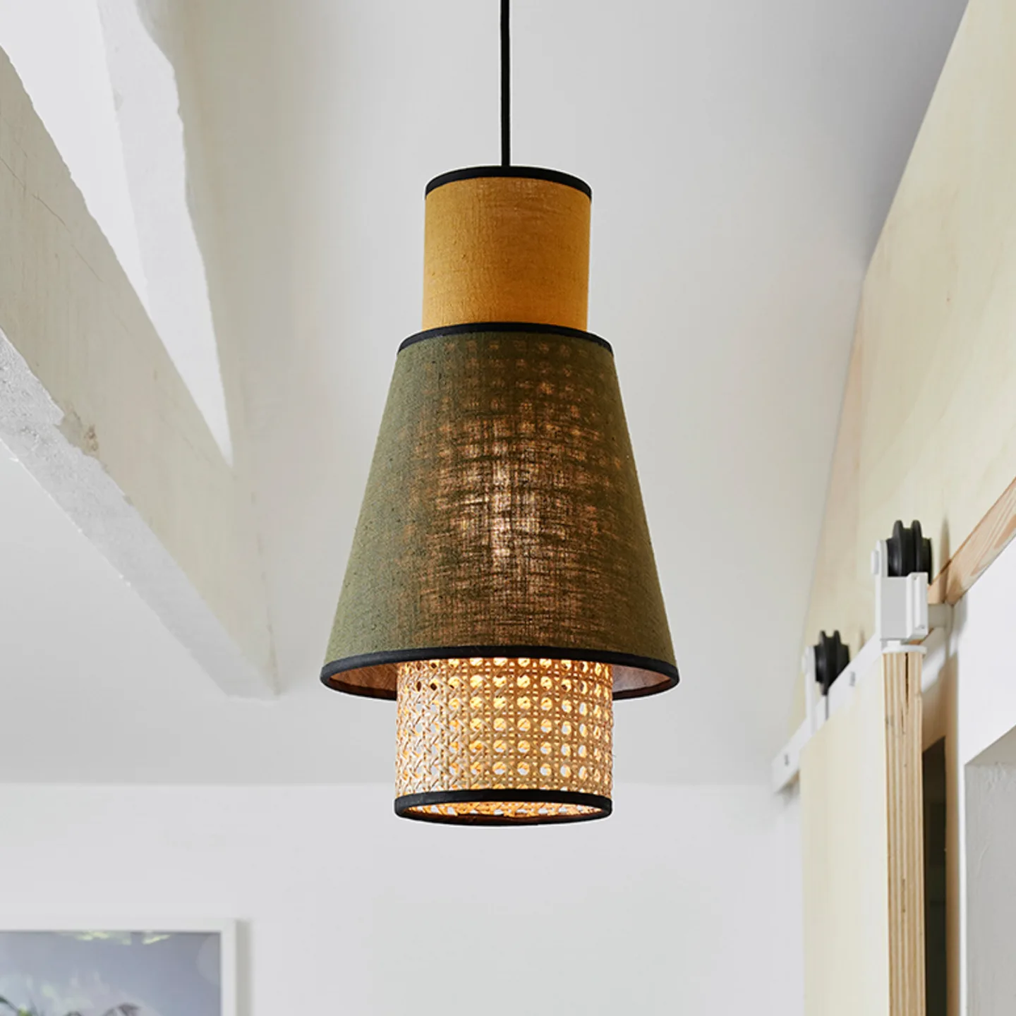 Singapour XS hengelampe khaki/curry - MARKET SET - Stue - Design - Stoff / Tekstil - Med en lyskilde