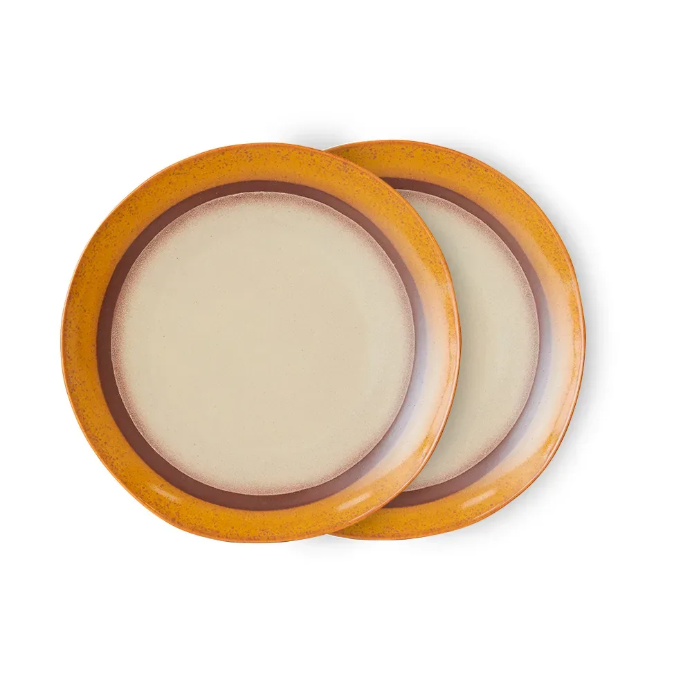 HKliving 70's Teller Ø27,5cm 2er Pack Coconut