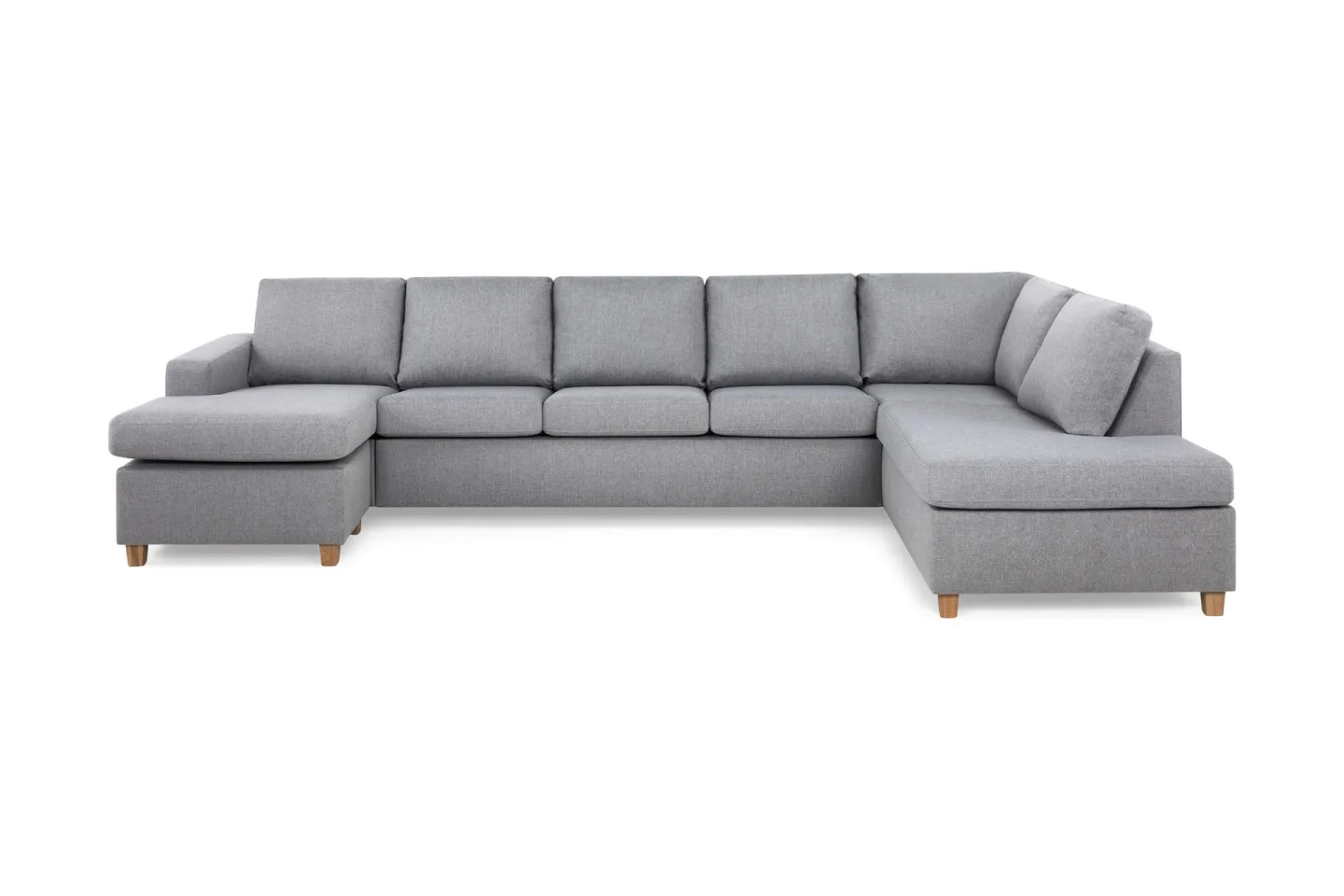 Crazy 5-sits Högervänd U-formad X-Large Soffa med Divan och Schäslong i Tyg - Grå