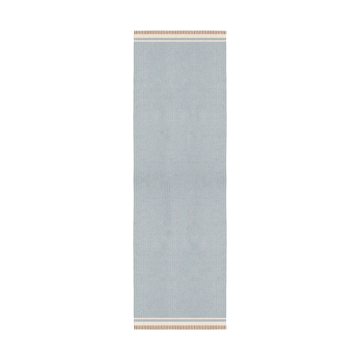 Layered Röllakan Solid Wollteppich Sky blue, 80x300 cm