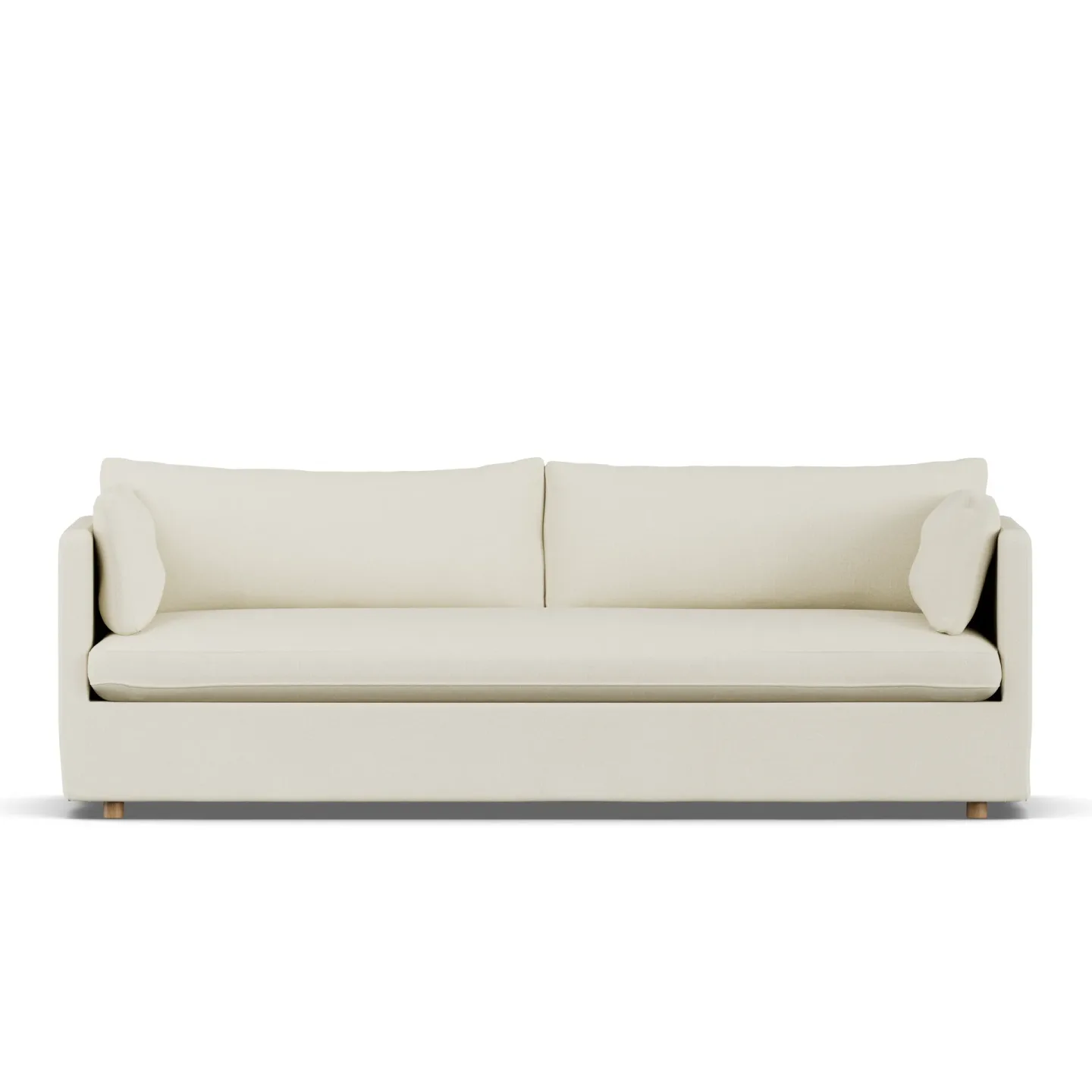 1898 Linnevik Sofa Oslo Nature 1540-Eiche weiß geölt, 4-sitzig, mit Volant