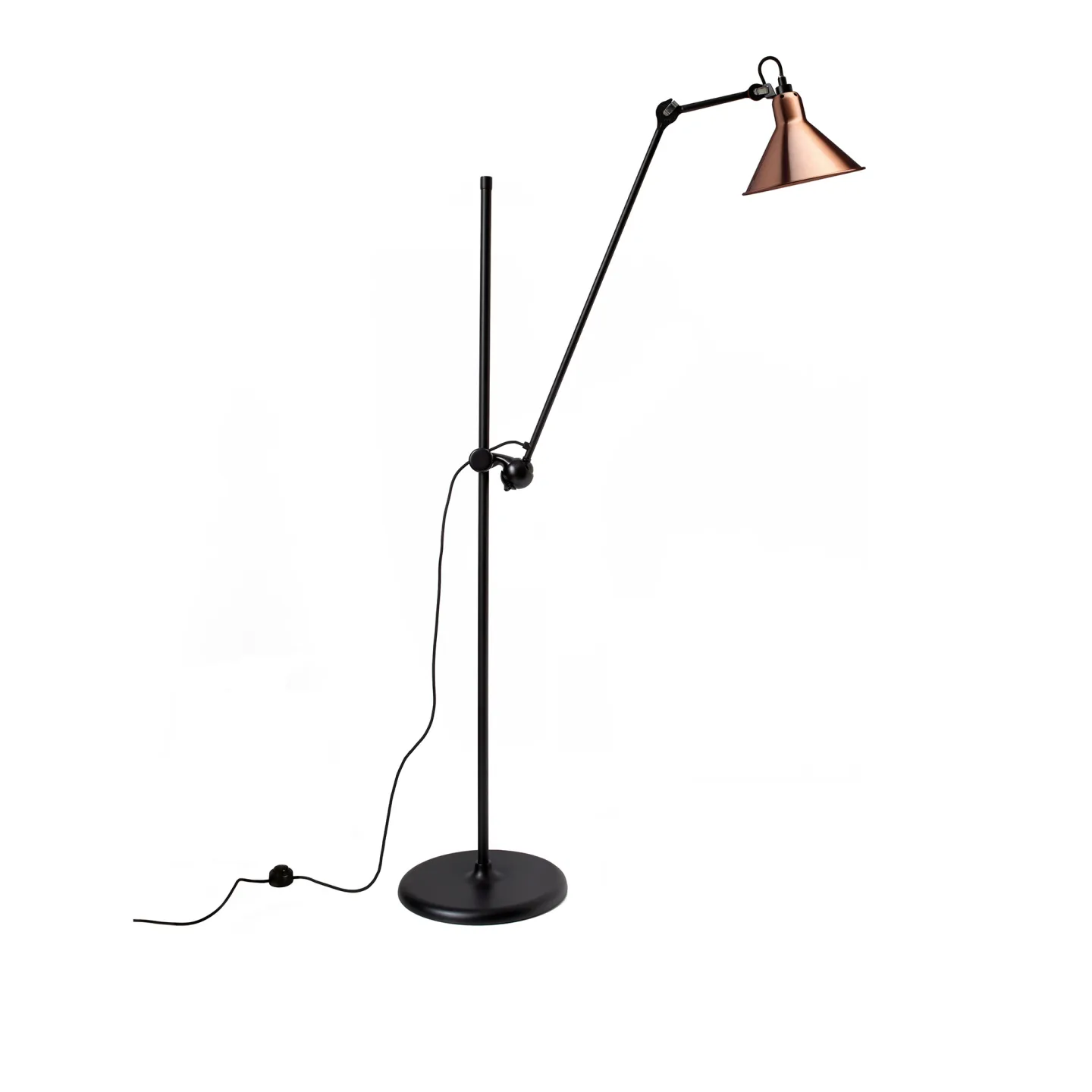 DCWéditions - Lampe Gras No215 - Conic - Svart bas, Koppar - Läslampor - Bernard-Albin Gras - Koppar
