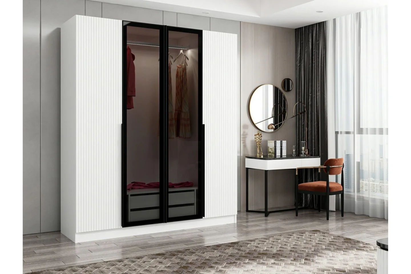 Fruitland Garderob 180 cm - Vit