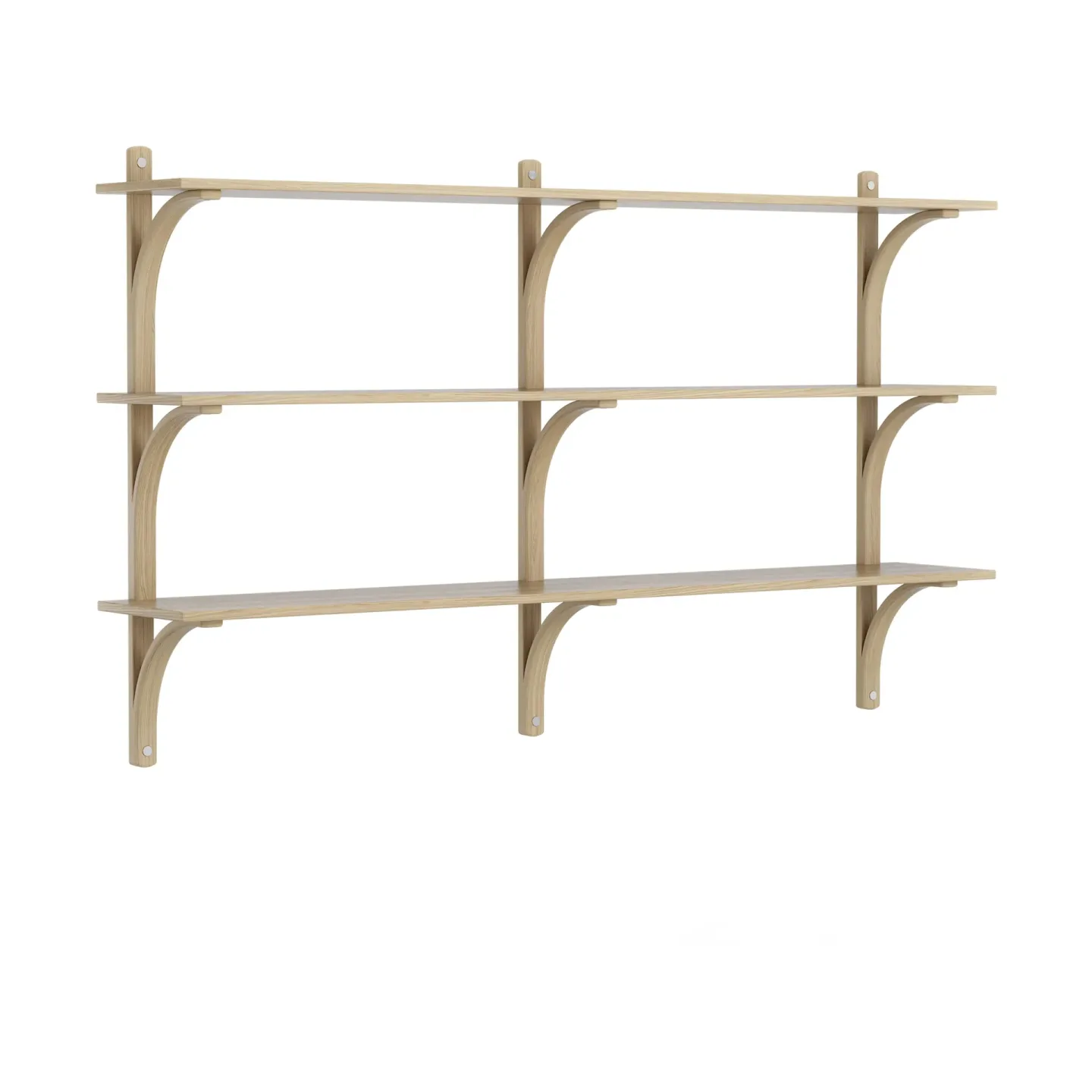 Swedese Levi Regal 3 Fachboden Naturlackierte Eiche-Aluminium, 180 cm
