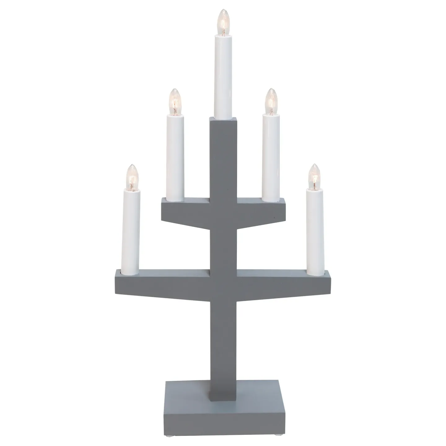 Star Trading Trapp adventsljusstake 46 cm Grå