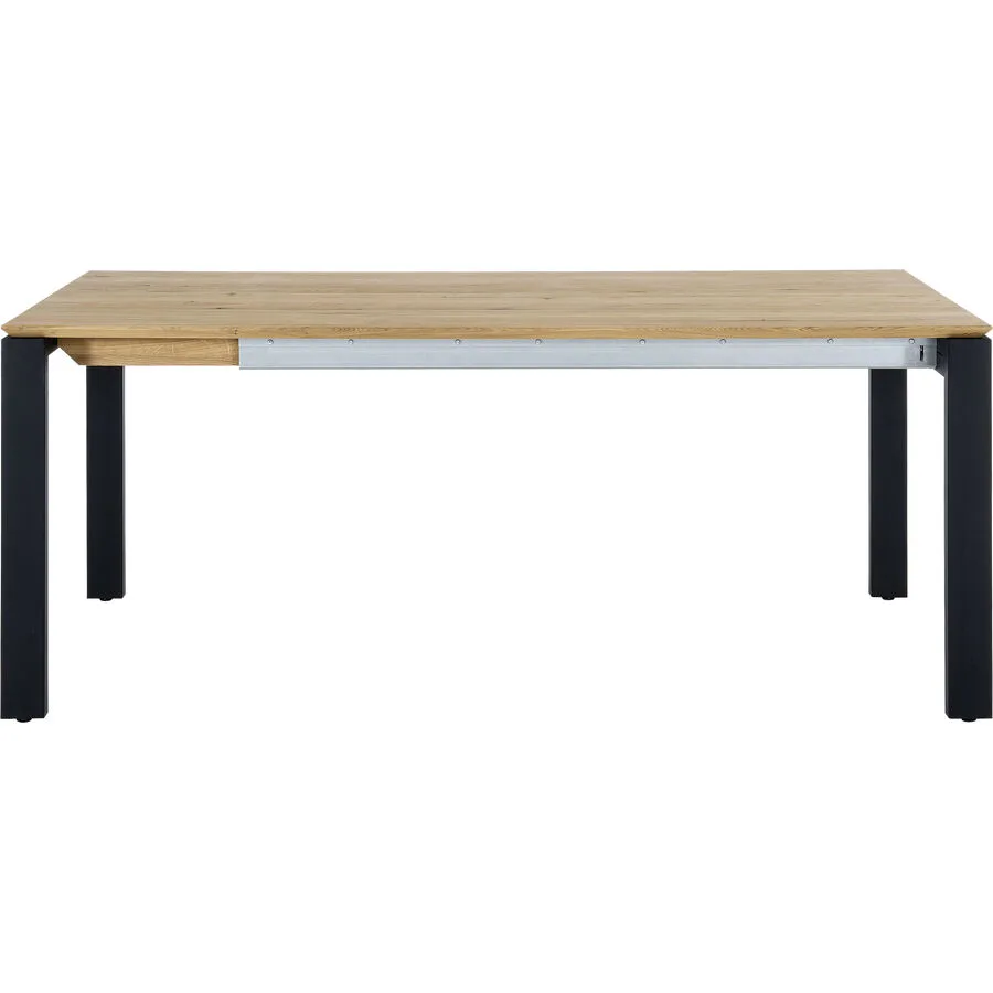 Tisch Caleb Natur, Schwarz Eiche Massivholz B 160 T 90 cm