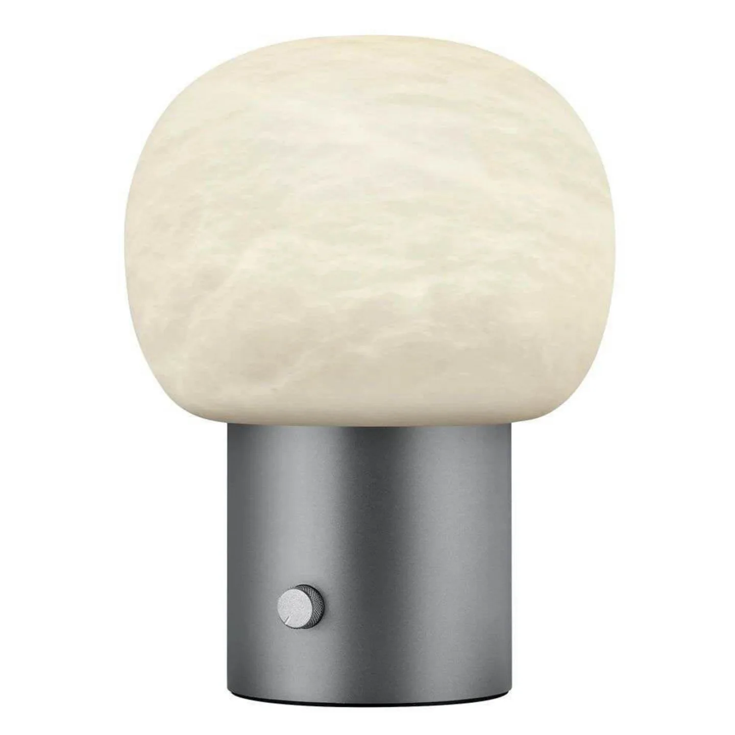 Iris LED Tischleuchte Alabaster Gunmetal - Blomus - Wohnzimmer - Aluminium