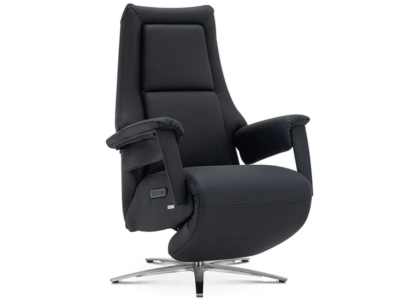 Relaxsessel CAMPO DE FIORI MONROE Echtleder schwarz
