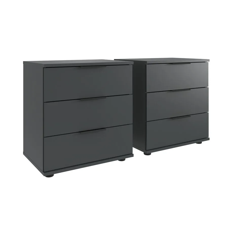 Nachttisch 2er-Set Metaa Graphit Holzwerkstoff B 104 H 58 cm